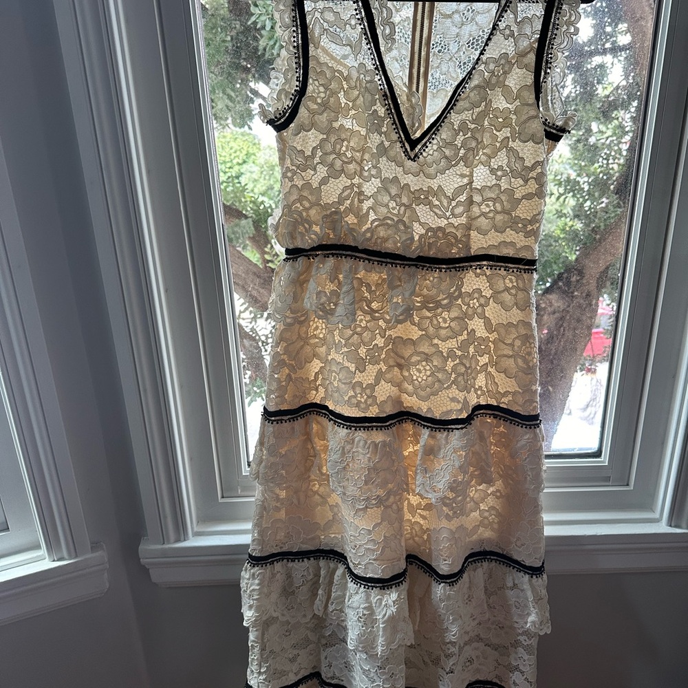 Self-portrait tiered lace dress